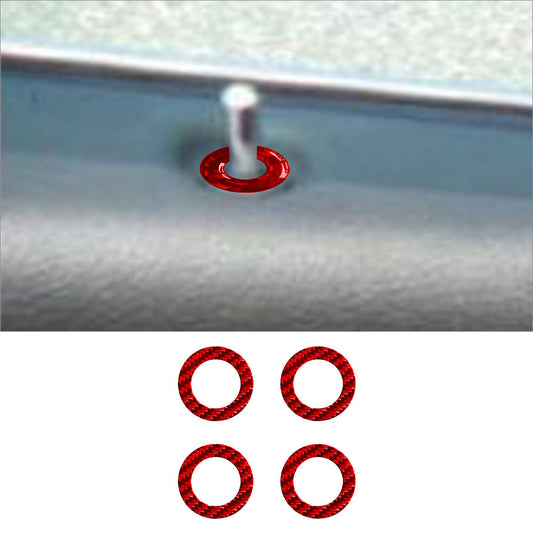 4Pcs Red Carbon Fiber Interior Door Lock Pins Cover Trim for Chrysler 200 Sedan