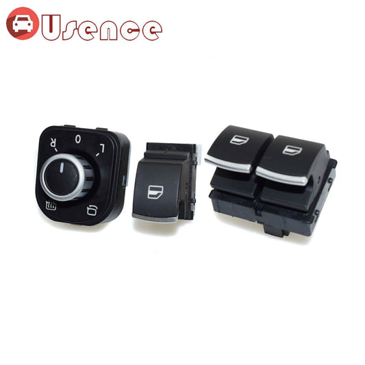 3Pcs Electric Power Window Mirror Switch Kit for VW for Golf Eos MK5 MK6 GTI