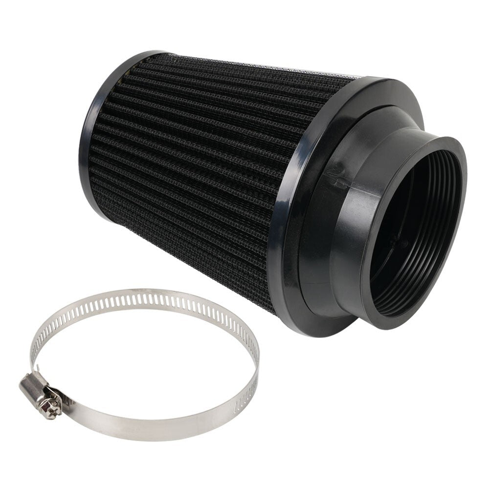 Black 3 76mm High Flow Inlet Dry Air Filter Cold Air Intake Cone Replacement Q