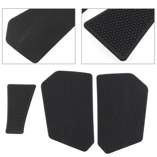 2x Tank Grip Pads with Center Tank Protector Fit for Honda CBR 600RR 2020-2023 Black Q