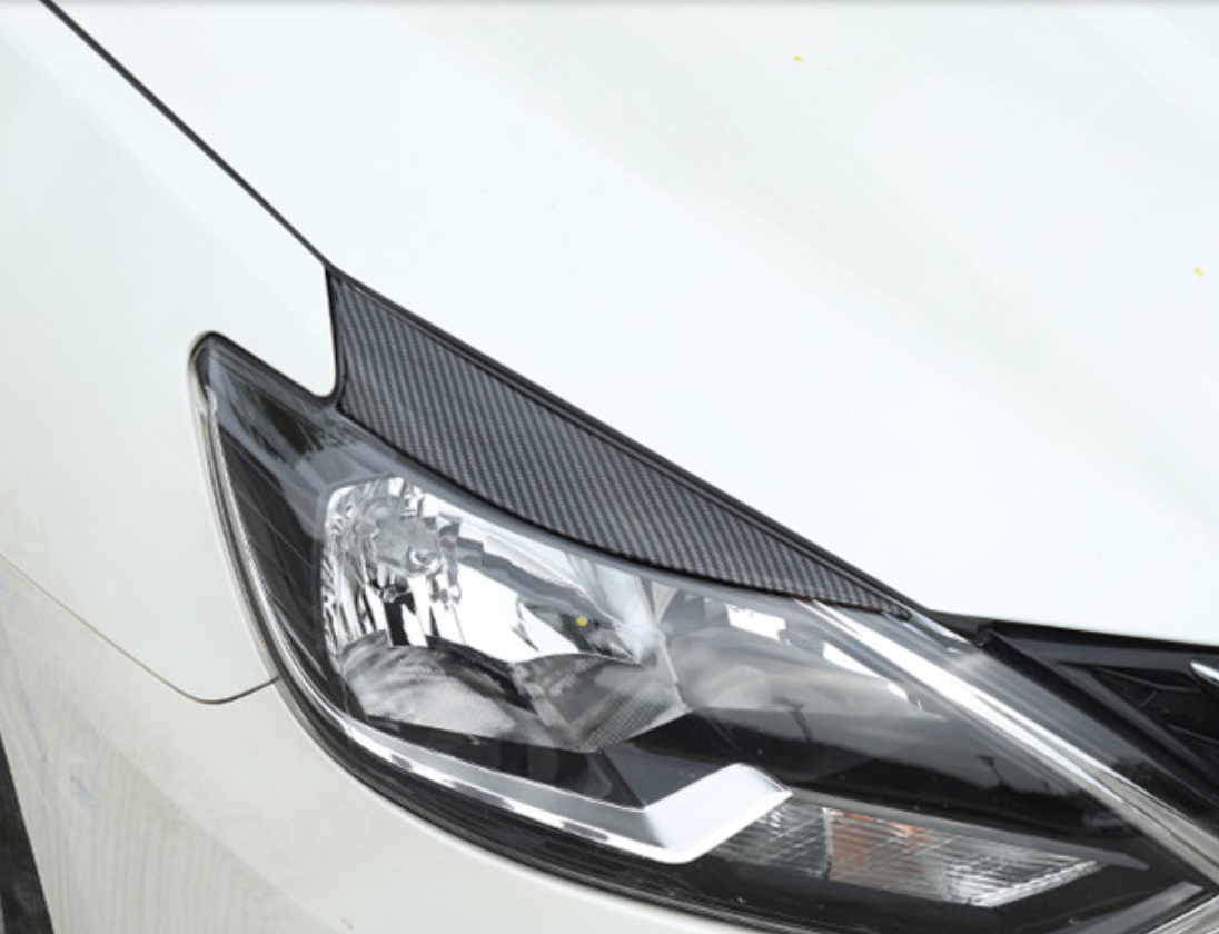 2016-19 for NISSAN SENTRA Carbon Steel Front Eyebrow Headlight Eyelid Cover Trim
