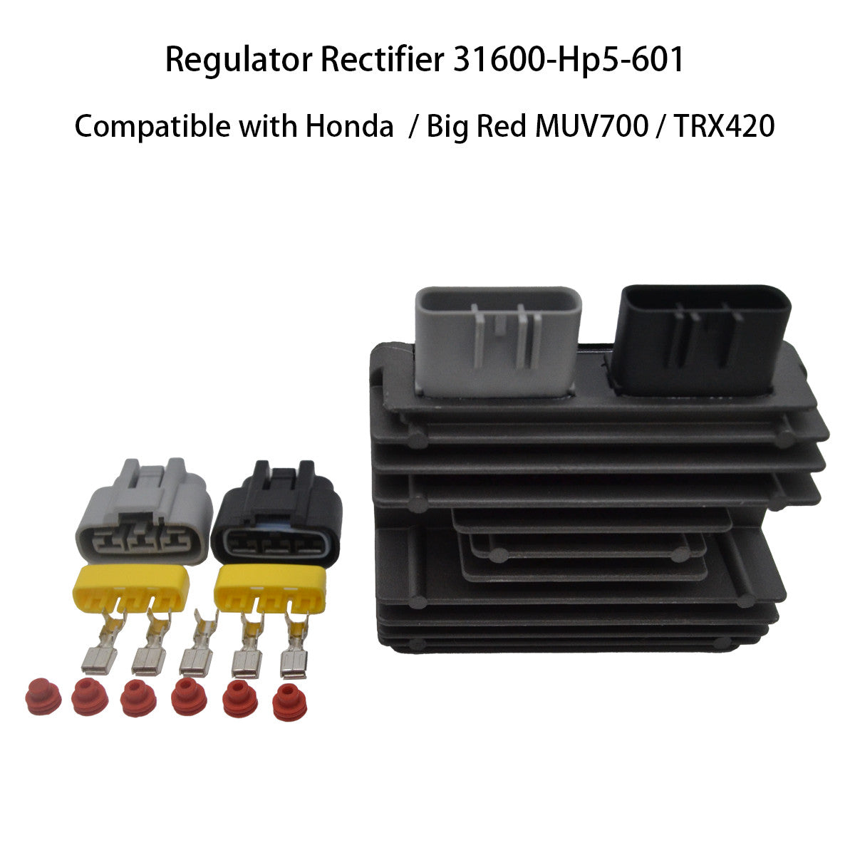 Regulator/Rectifier 31600-Hp5-601 compatible with for Honda Big Red MUV700 TRX420 Q