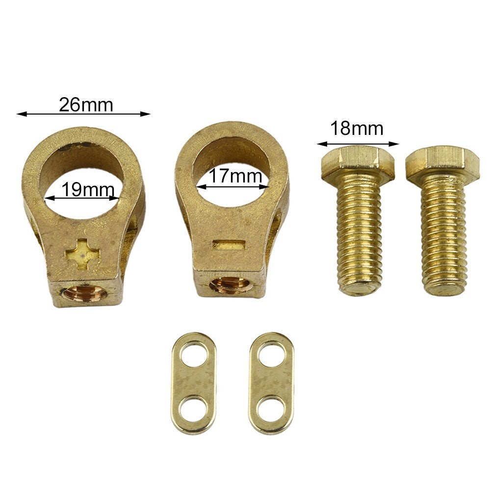 2*Replacement Pure Brass Battery Terminal Top-Post Cable Terminals Wire End v