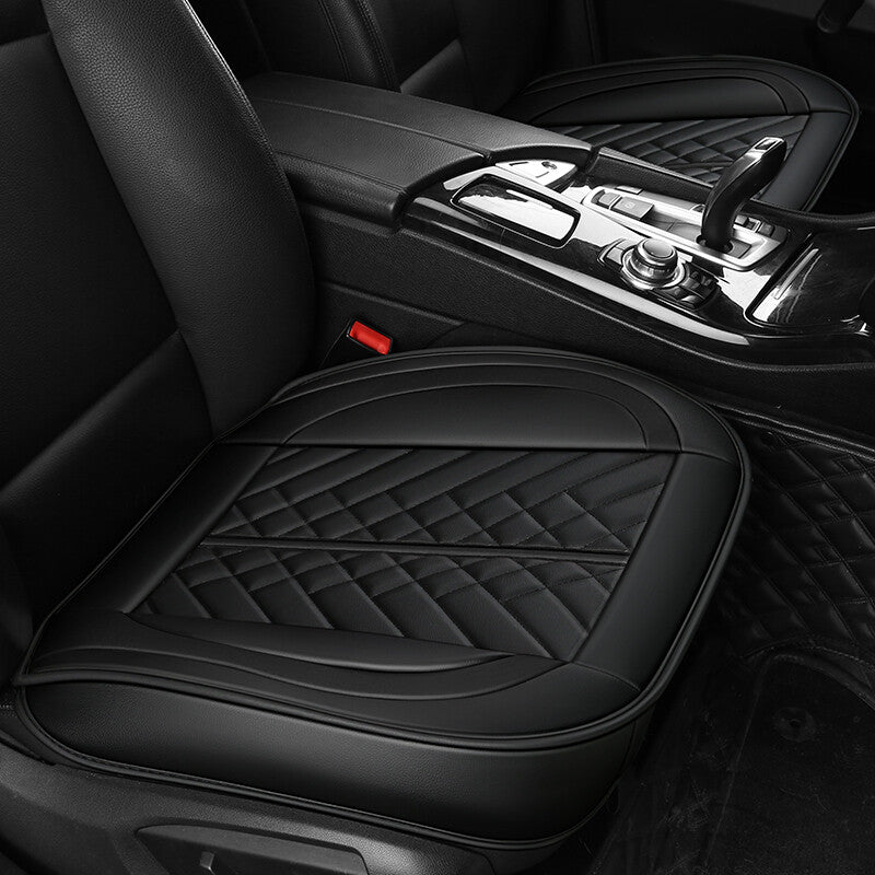Car Front Cover PU Leather Cushion Full Surround for Seat Protector Accessory Black