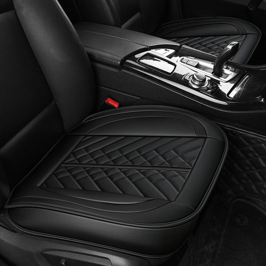 Car Front Cover PU Leather Cushion Full Surround for Seat Protector Accessory Black