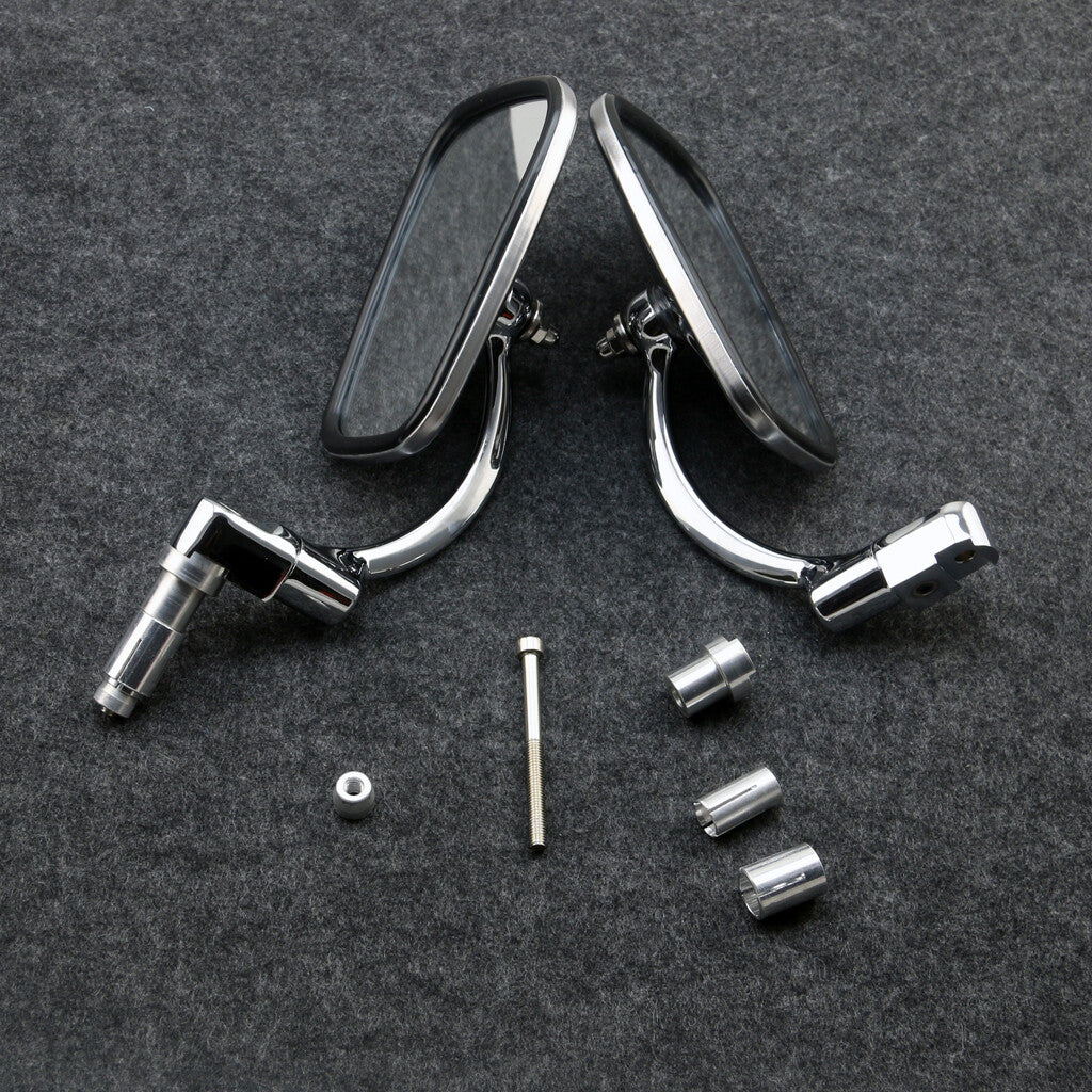 Motorcycle silver Mirrors Chrome Rear View Side Mirrors HandleBar Scooter Bike