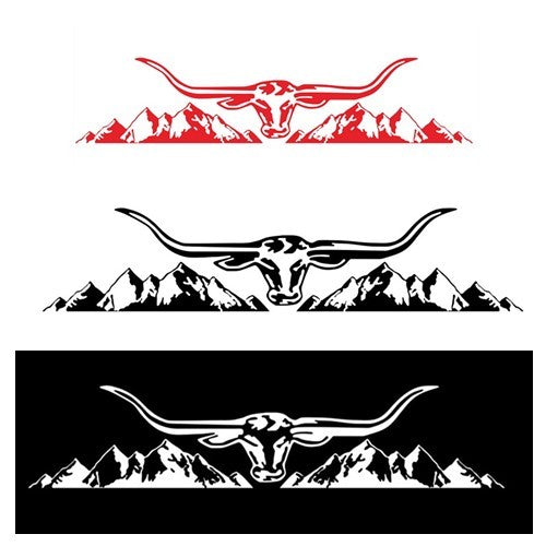 Car Sticker Cow Mountain Graphics Decals Waterproof Window Hood Door Trim