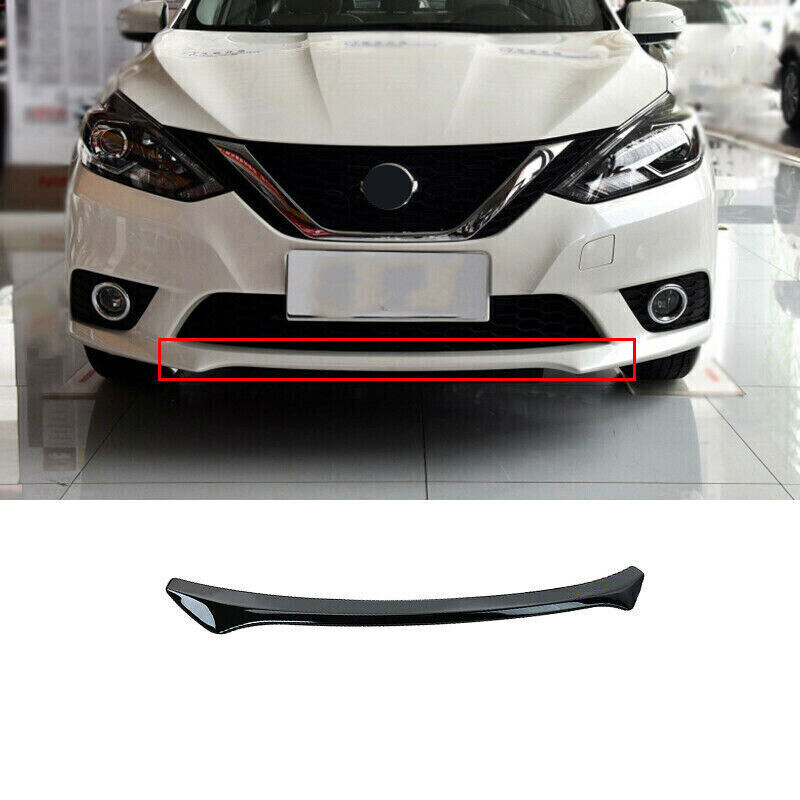 1X Black Steel Front Bumper Lower Strip Guard Trim for Nissan Sentra 2013-2019