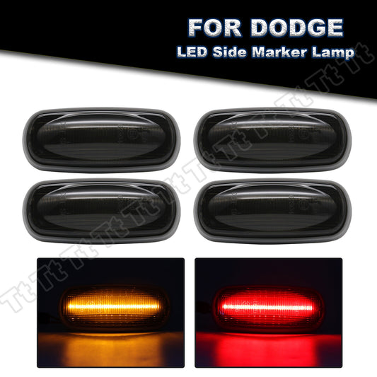 For 03-09 for Dodge for Ram 3500 2500 Twin LED Fender Side Marker Lights Smoked 4X- v