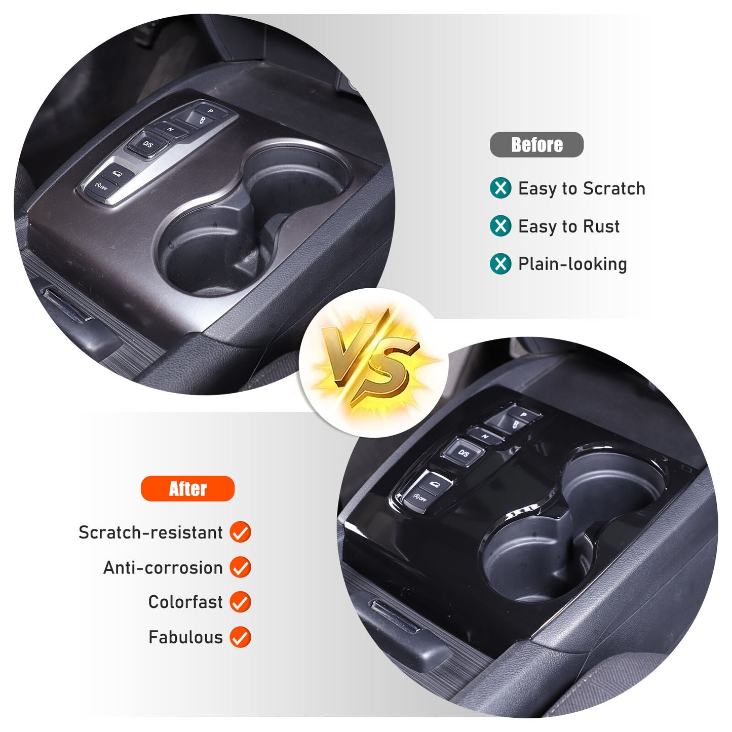 Suitable for 2020-2023 for Honda Ridgeline Gear Shift Cover - Gloss Black Center Console Cover n