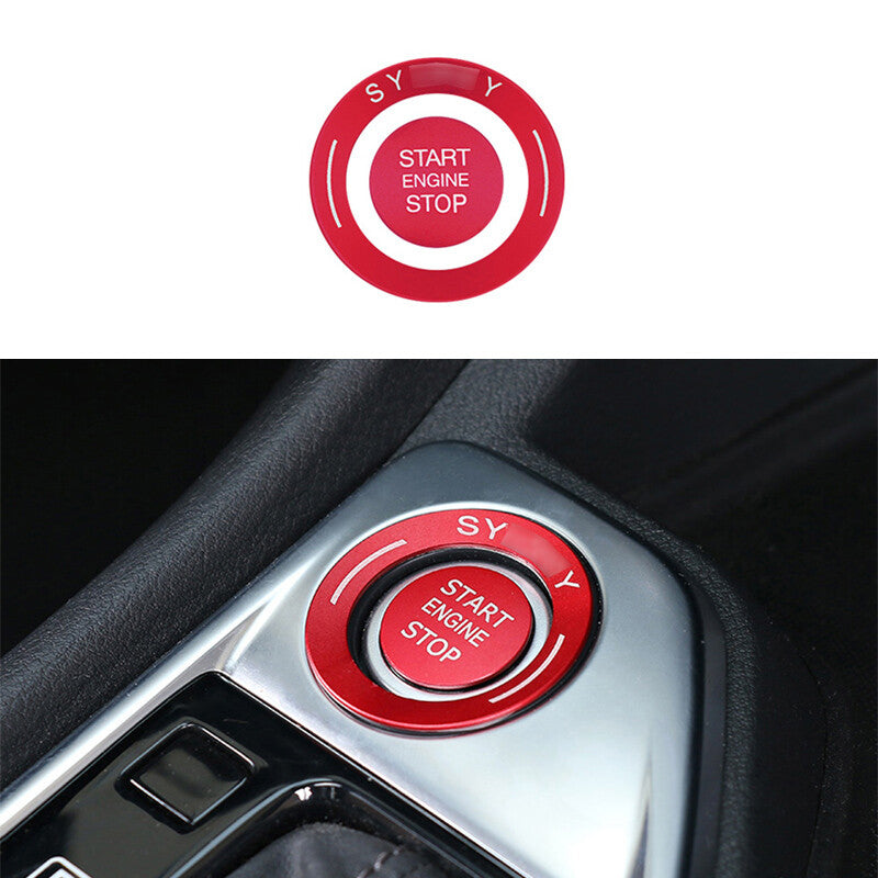 for Nissan Sentra Sylphy 2020-22 Red Aluminum Start Button Ignition Switch Ring