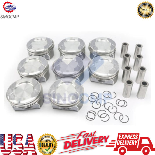 M278 Engine Pistons Rings Set For 12-19 for Mercedes-Benz GL450 CLS500 W166 4.6 4.7L