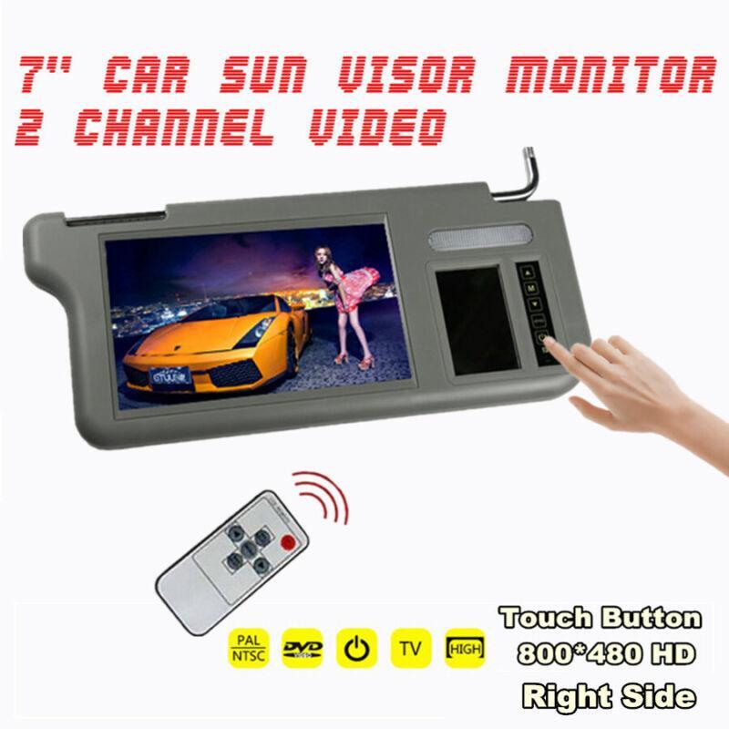 12V 7-inch 2-channel video sun visor rearview mirror screen LCD display with touch buttons - n