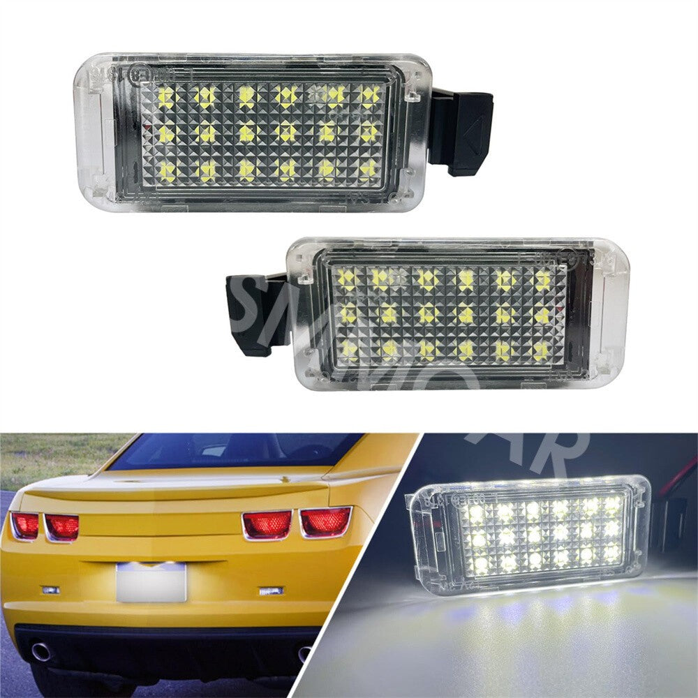 Car White LED Rear License Plate Lights Trim Fit for Chevrolet Camaro 2010-2013 Q