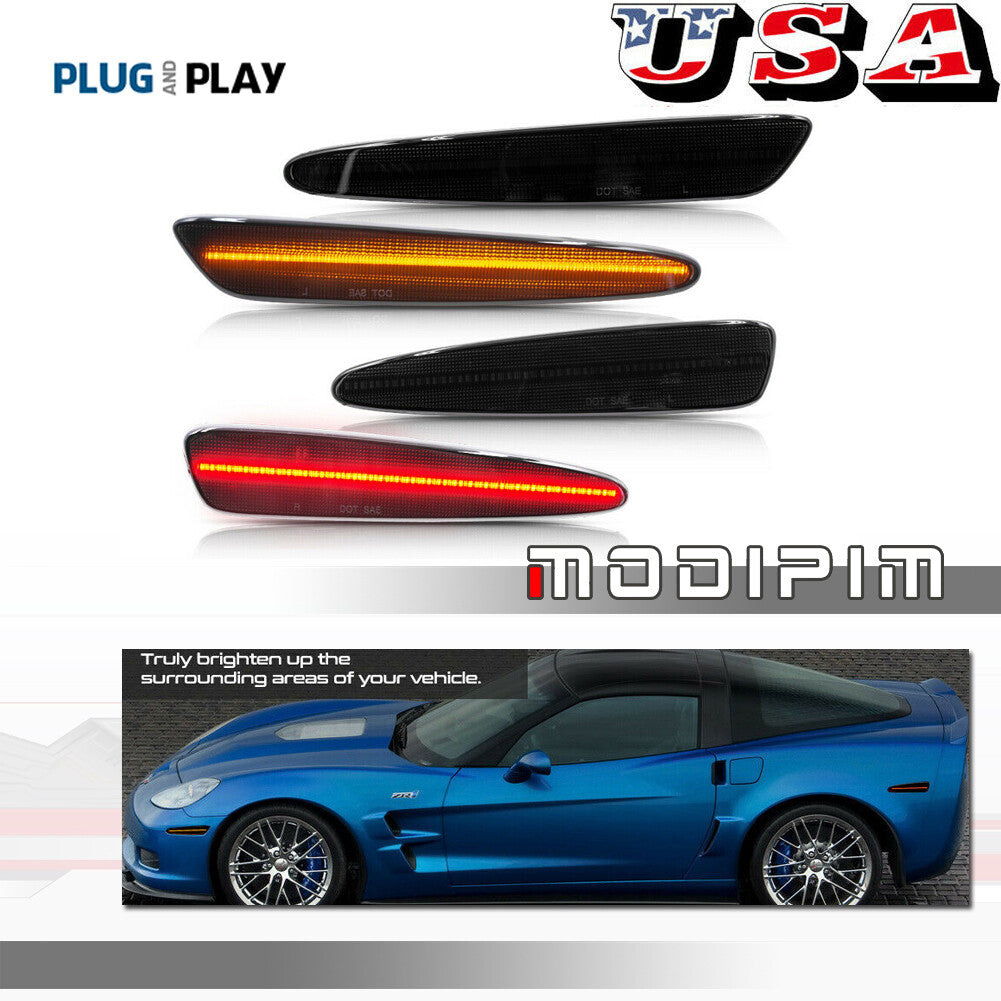 Suitable for the 2005-13 for Corvette C6 front, rear, left, and right marker light set- v
