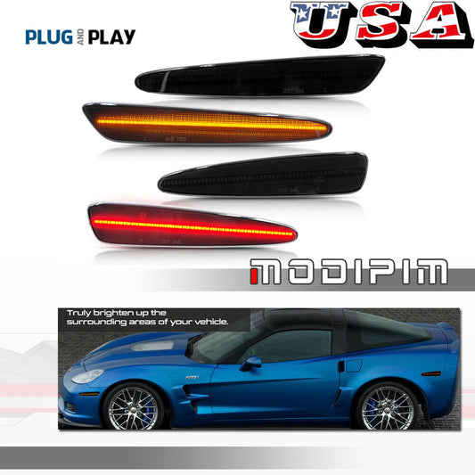 Suitable for the 2005-13 for Corvette C6 front, rear, left, and right marker light set- v