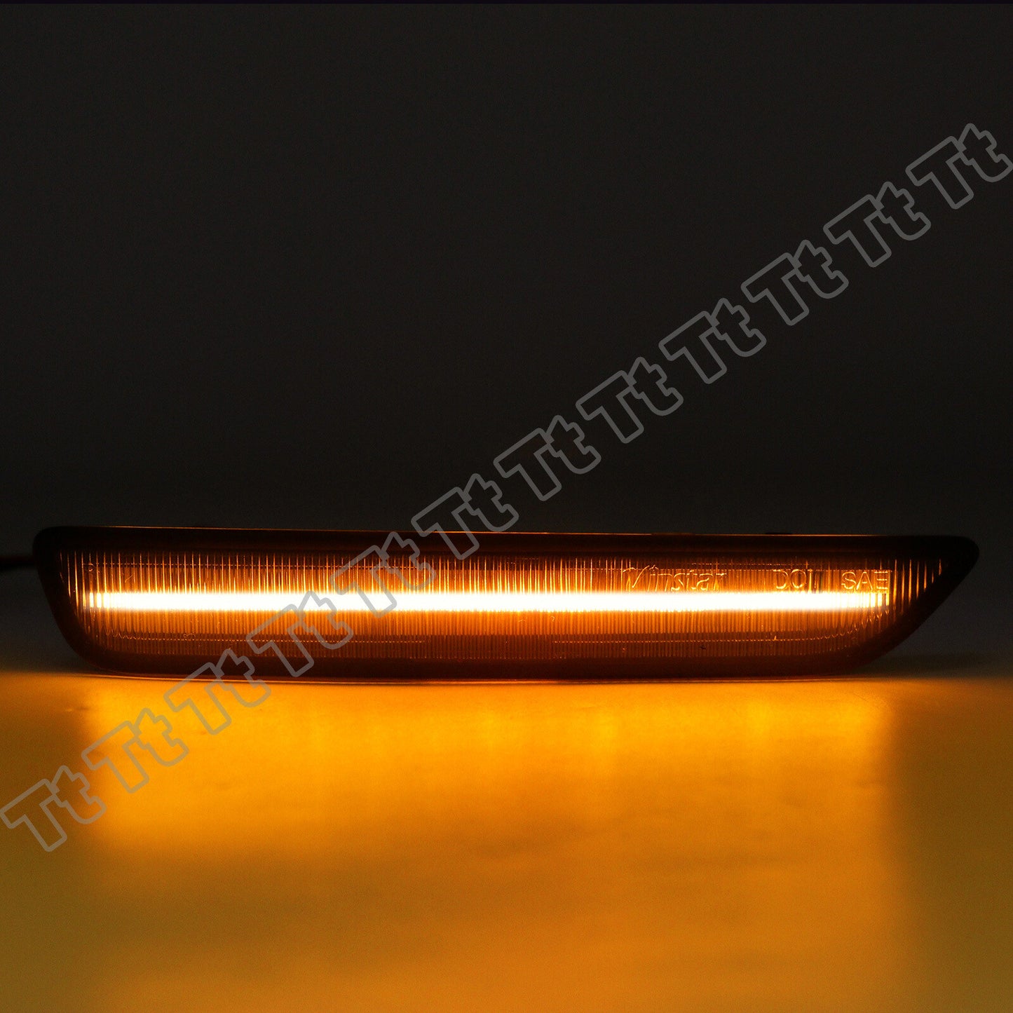 2-piece LED side marker lights and front fender amber lights for 2010-14 for Ford for Mustang Smoked