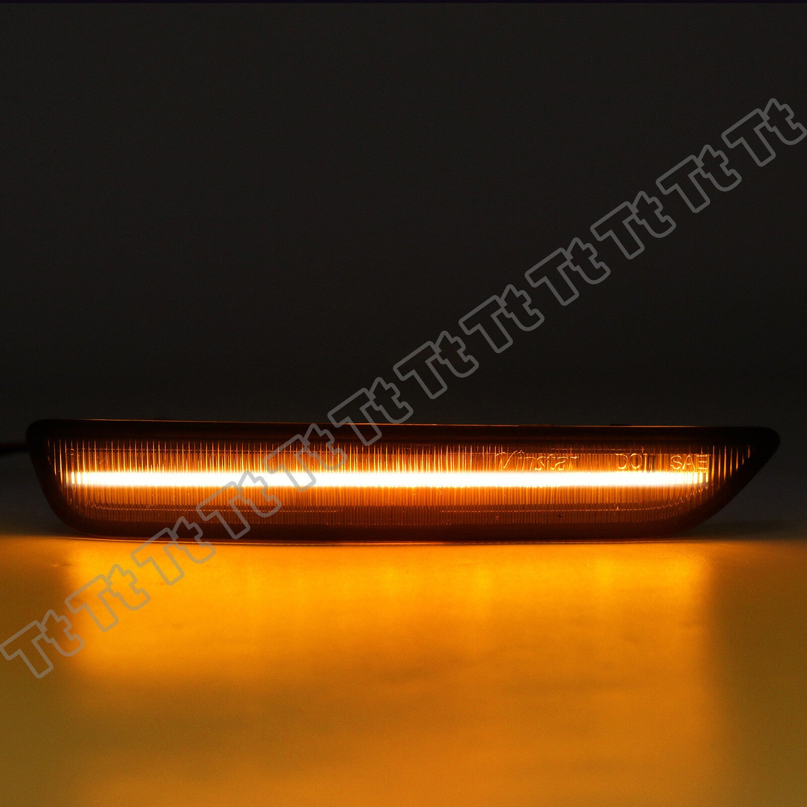 2-piece LED side marker lights and front fender amber lights for 2010-14 for Ford for Mustang Smoked