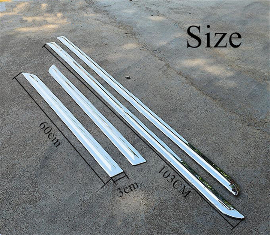 4x Stainless Steel Chrome Door Side Side Skirt Line Sill Garnish Body Trim Cover
