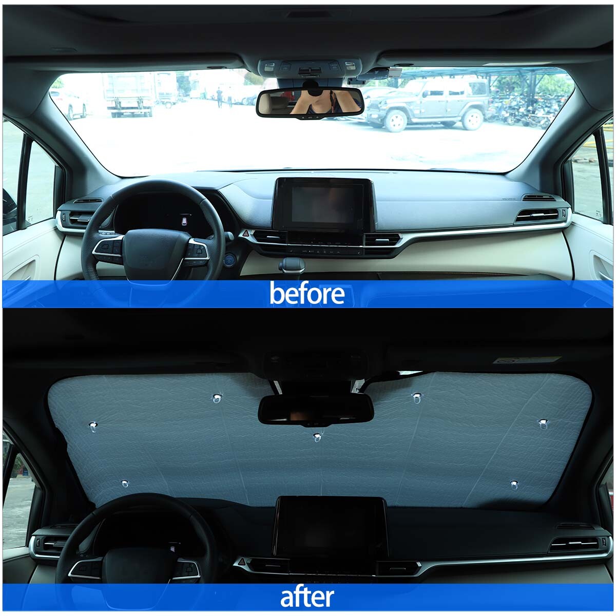 Automotive heat-insulating windshield sun visor for Siena 2021-2023 . n