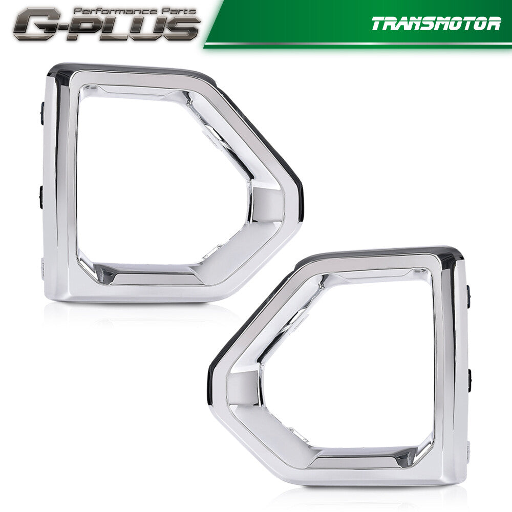 Fits for GMC for Sierra 19-21 Denali SLT Front Fog Lamp Outer Bezel Protector for CHRome - v
