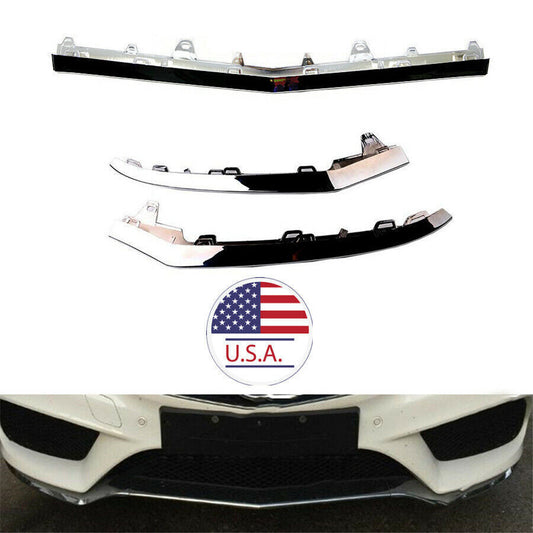 3x Car Front Bumper Lower Chrome Trim Molding For Mercedesbenz E-Class W212 E350