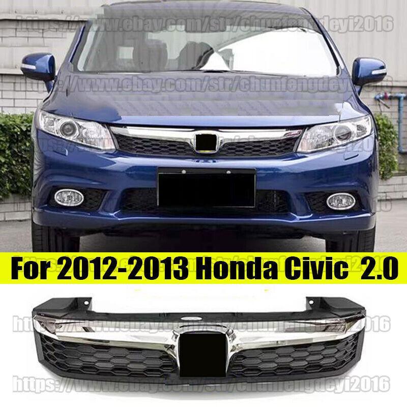 For 2012-2013 for Honda for Civic 4Dr Sedan Mesh Sport Front Hood Grill Modulo Style 2.0