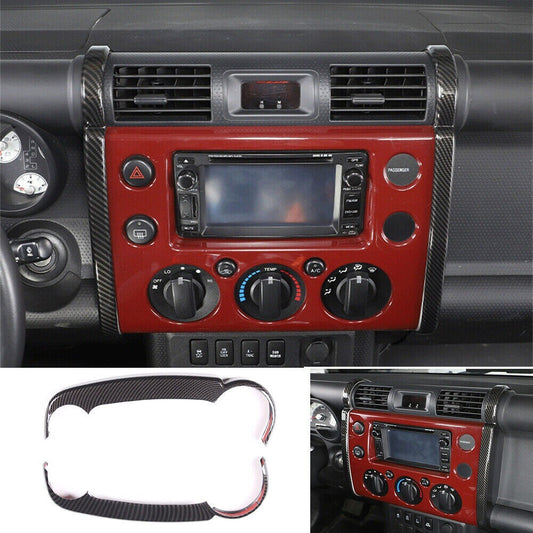 For T@yota FJ Cruiser 2007-2021 Carbon fiber ABS GPS Navigation Side Trim 2pcs