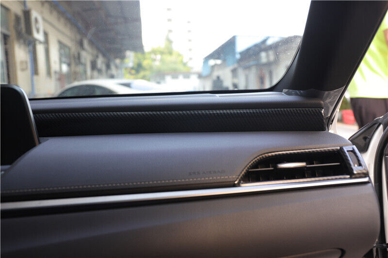 Middle Console Dashboard Strip Trim Fit for Lexus for ES 2018-21 Black Carbon Fiber