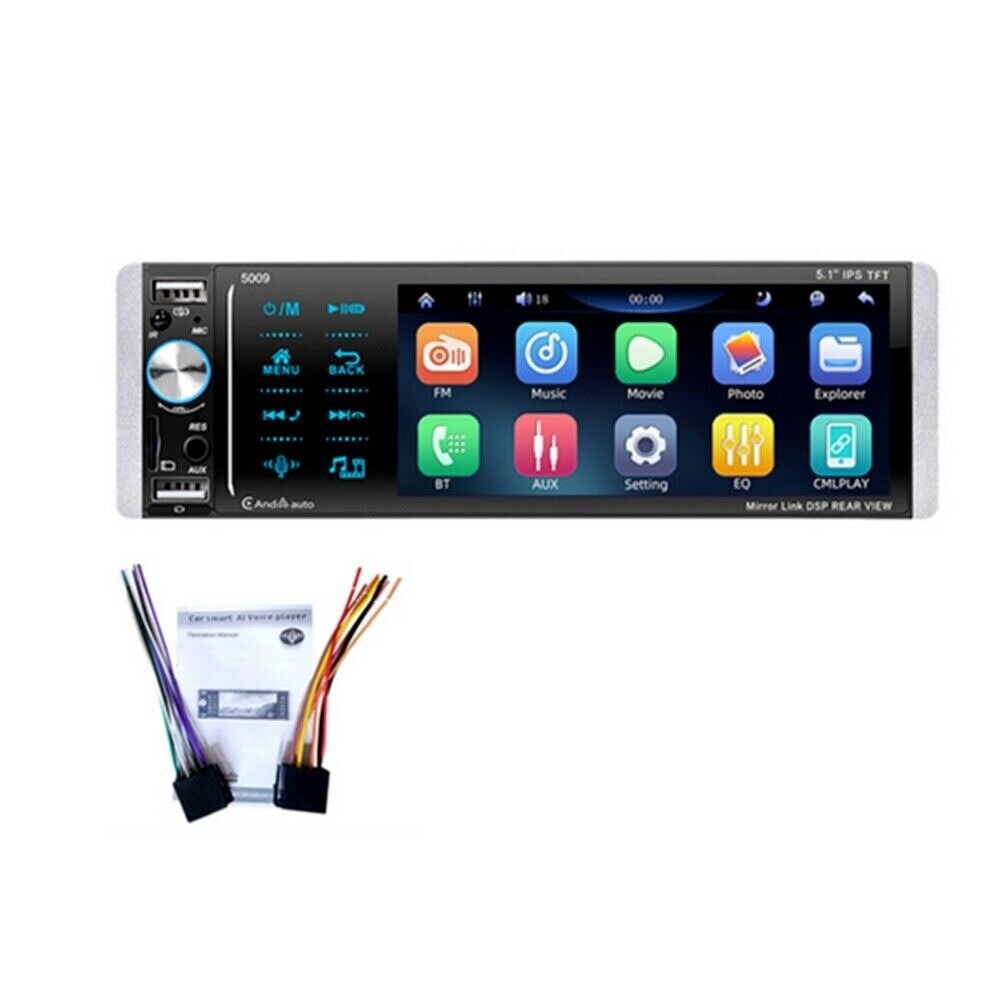 Single-Din Radio Car Stereo Touch Screen MP5 Player Carplay Bluetooth FM Aux USB n