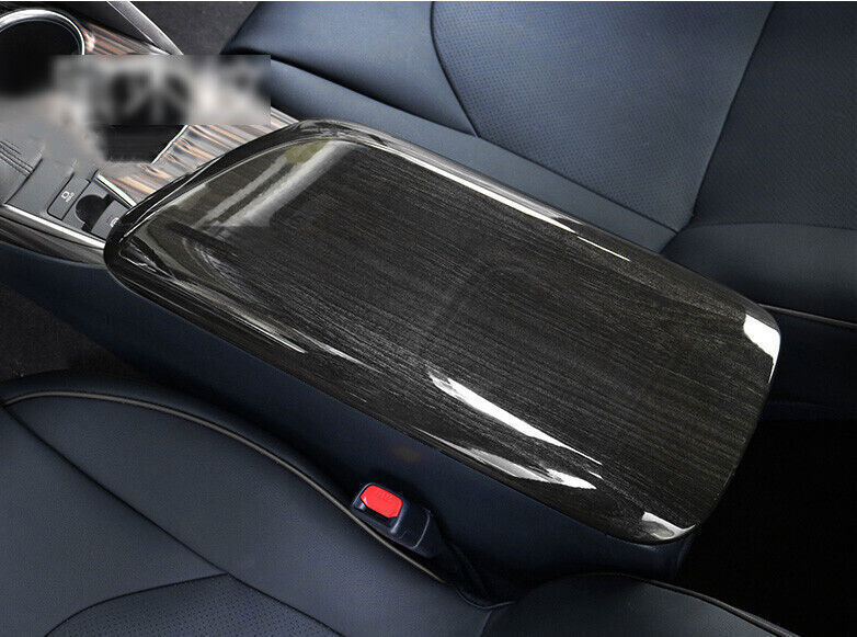 For Toyot@a for Camry 2018-2023 Black Wood Grain Center Console Armrest Box Cover 1P n