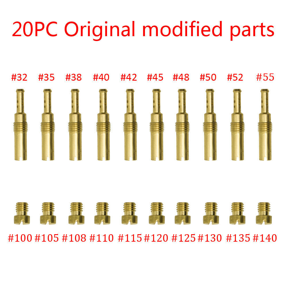 20-Piece Motorcycle Carburetor Main Jet Slow-Speed Guided Kit for PWK OKO Carb- n