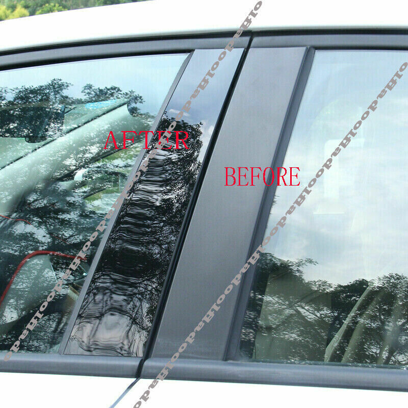 Black Pillar Trim for Toyota Highlander 2014-2019 Door Cover Piano Mirror Post