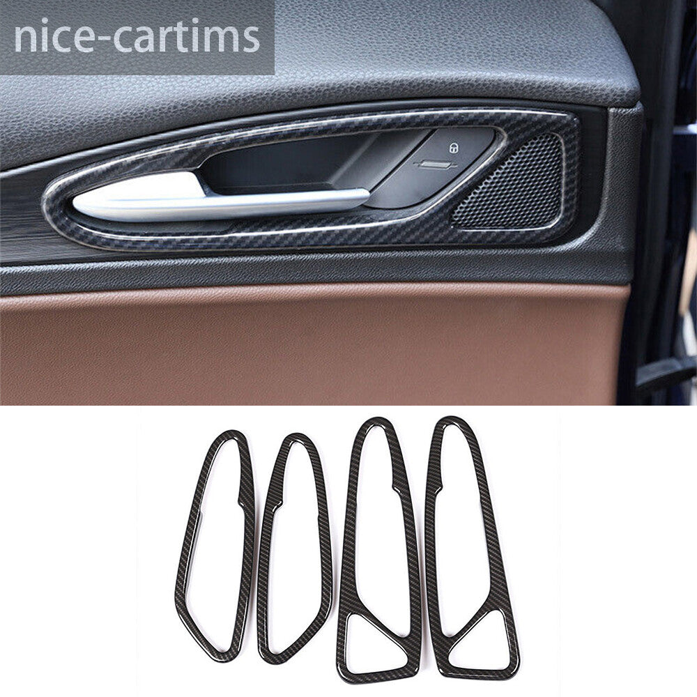 Carbon Fiber ABS Interior Door Handle Ring Trim for Alfa Romeo for Stelvio 2017-2020