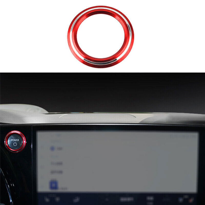 Red Aluminum One-Button Start Switch Cover Trim for Lexus RX350h 500h 2023-2024