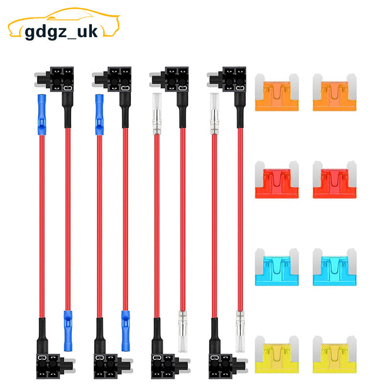 16 Car Low Profile for Mini Add a Circuit Fuse Tap Automotive Blade Fuse Holder Kit