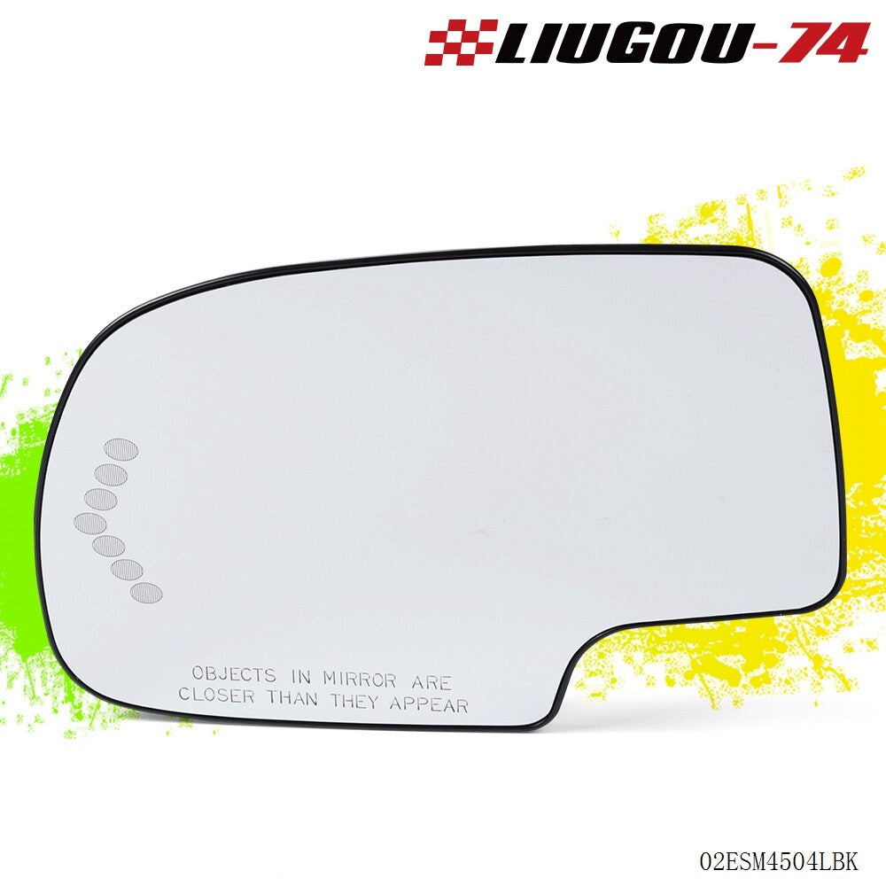 Heated LED Turn Signal Driver Side View Mirror Glass Fit For 03-07 for Chevy for GMC Lh v