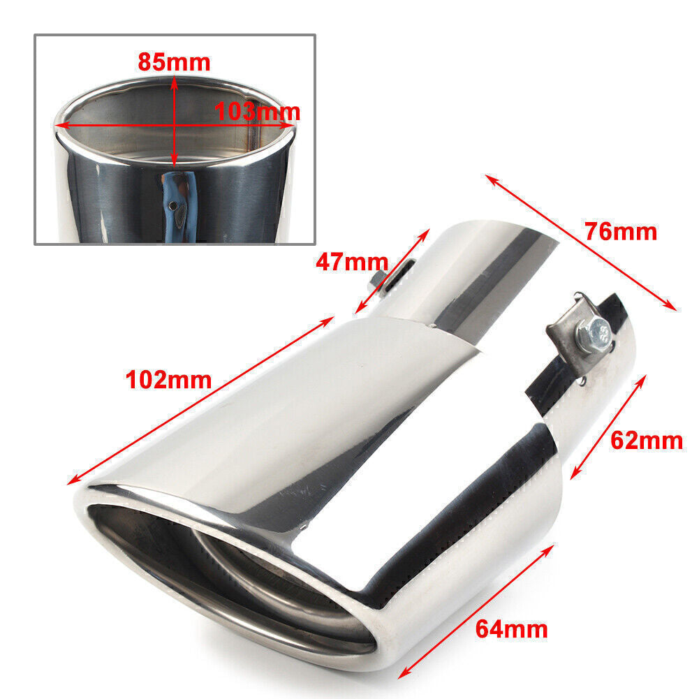 Car Stainless Steel Rear Exhaust Pipe Tail Muffler Tip Round Accessories Blue Q