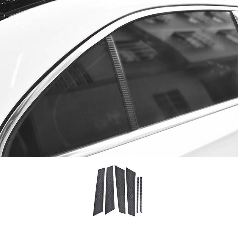for Benz A-Class 2019-22 Carbon Fiber Pillar Post Door Window Molding Strip Trim