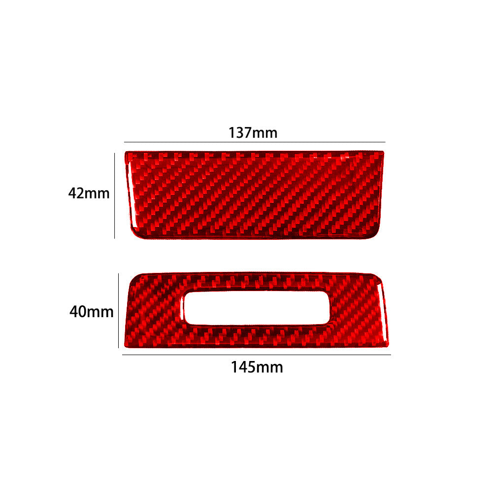 Red Rear Window Switch Buttons Trim Cover Carbon Fiber For Tacoma 2012-15 v