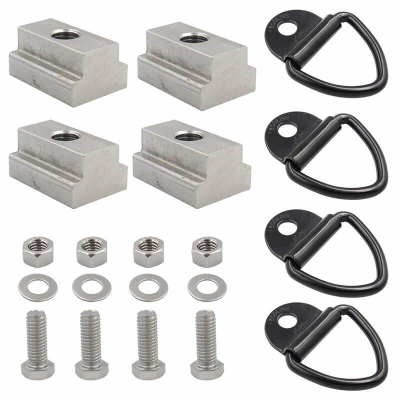 NEW 4x For Frontier Titan Tie Down Cleat Utili Track Cargo Hold Down Hook D Ring