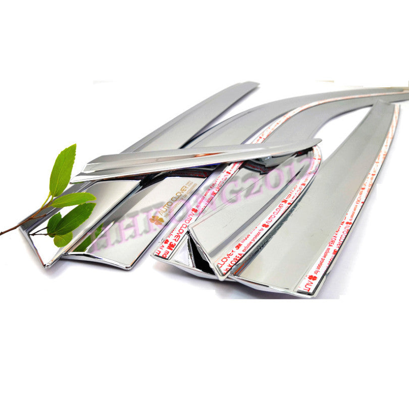 for Kia Seltos 2021-2024 Chrome Window Wind Visors Sun Rain Guard Vent Deflector
