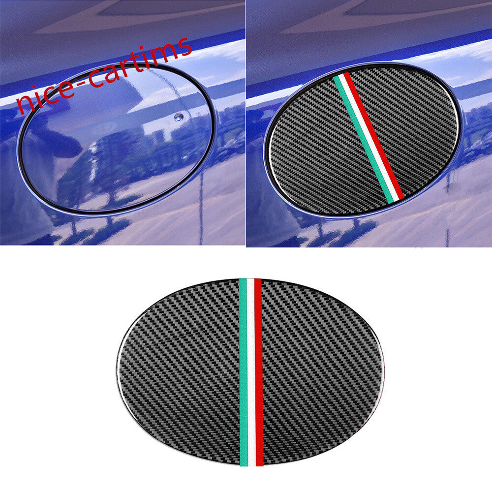 Carbon Fiber Fuel Filler Tank Cover Door Gas Cap for Alfa Romeo Giulia 2017-2021