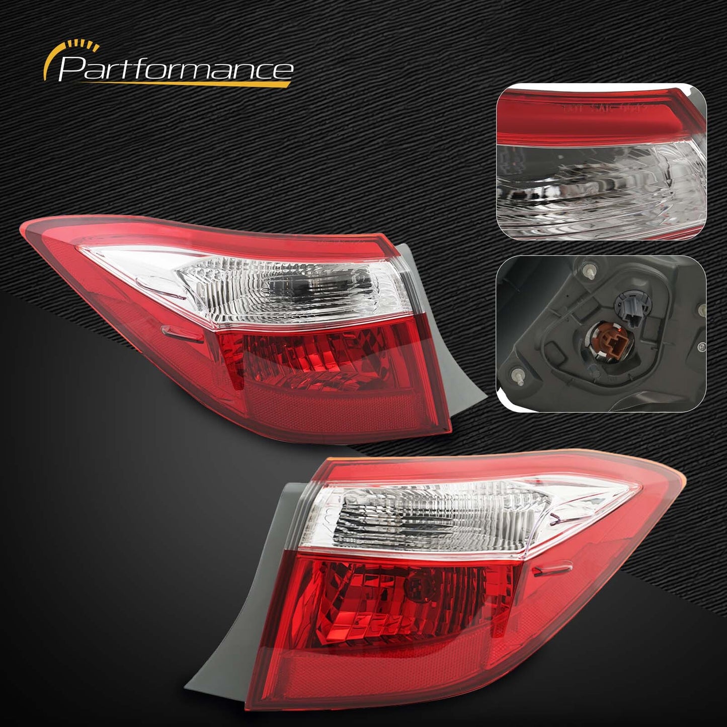 Suitable for for Corolla 2014 - 2016 Left and right outward tail lights and brake lights red - v