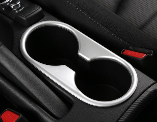 1P Matte Silver Interior Center Water Cup Holder Cover Trim for Mazda CX-3 16-18