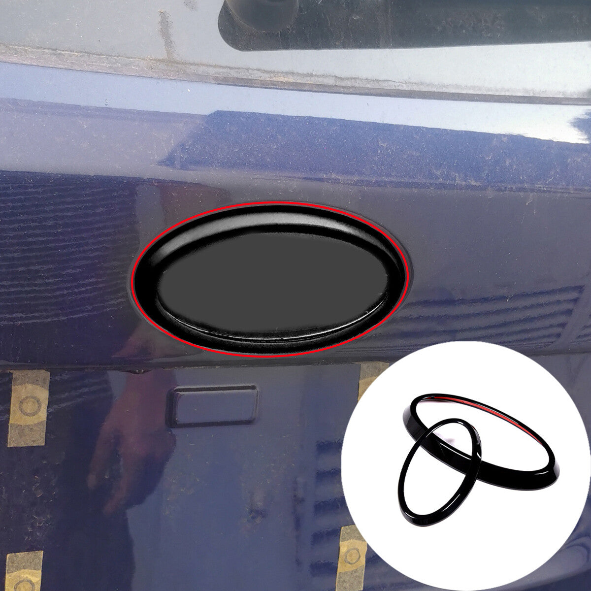 Glossy Black Rear and Front Logo Badge Ring Protector Case for Subaru Forester 2022-23