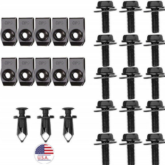 28Pcs Car Engine Splash Shield Bolt Screw Fender Bumper Clip for Infiniti for Nissan Q