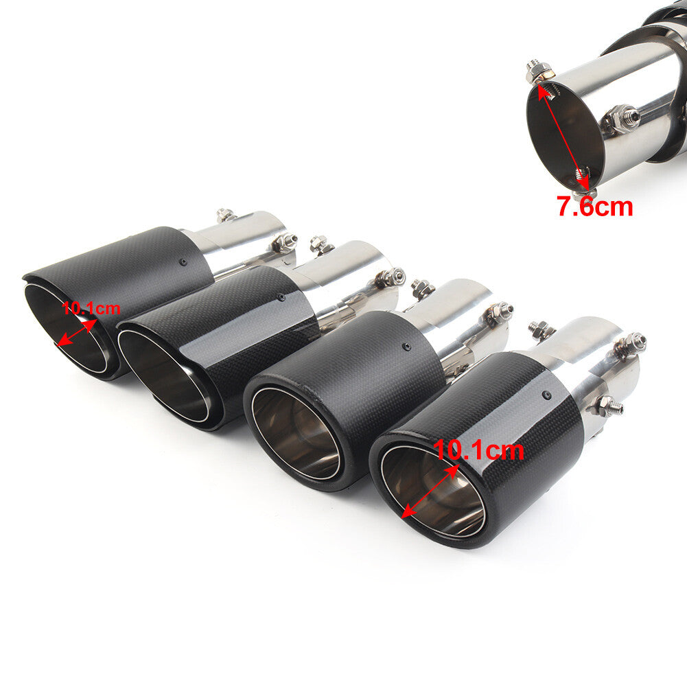 Universal Automobile Pipe Muffler Inter 76mm Round Outlet 101mm Car Exhaust Tip Q