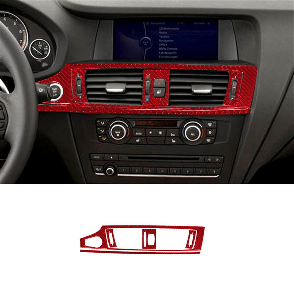 Red Carbon Fiber Interior Center Air Vent Cover Trim For Fiesta 2011-2015 v