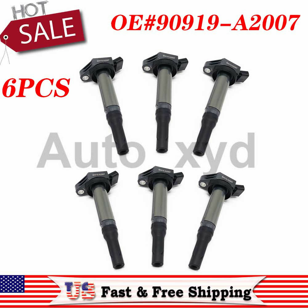 6PCS Ignition Coils 90919-A2007 90919-A2002 New for LEXUS for Toyota for SIENNA V6X 3.5L